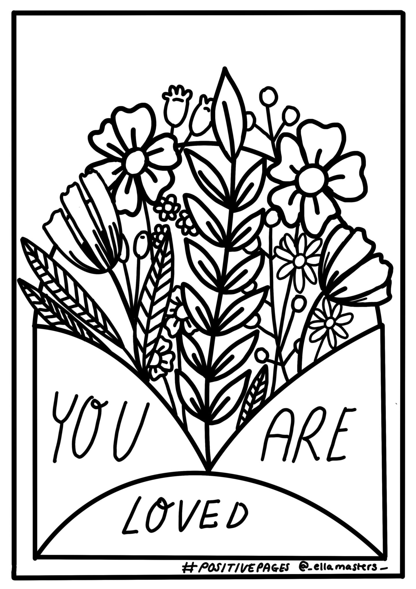 #POSITIVEPAGES downloadable colouring in page for people to print at home